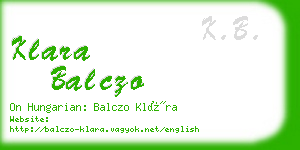 klara balczo business card